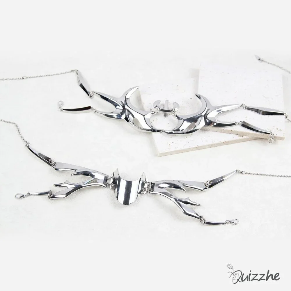 Cyberpunk Metal Half Mask Unisex Adjustable Chain for Masquerades Fest